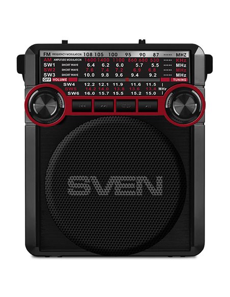 Портативное радио SVEN SRP-355, Черный/Красный
