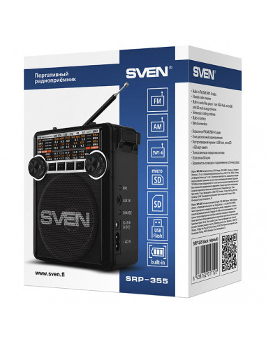 Портативное радио SVEN SRP-355, Чёрный