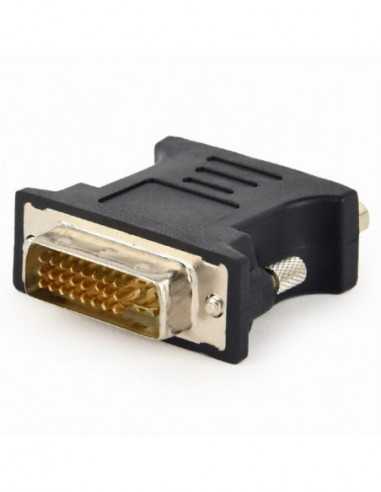Adaptoare video, convertoare Adapter DVI M to VGA F, Cablexpert A-DVI-VGA-BK, DVI-A 24-pin male to VGA 15-pin HD(3 rows) female