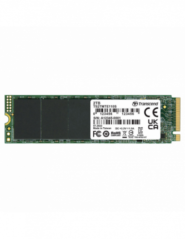 M.2 PCIe NVMe SSD .M.2 NVMe SSD 2.0TB Transcend 110S [PCIe 3.0 x4, RW:25001700MBs, 200250K IOPS, 800TBW, 3DTLC]