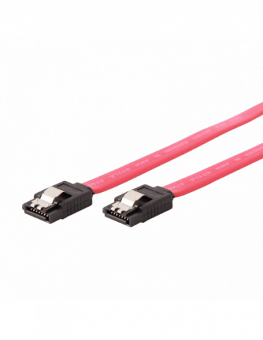 Cabluri de calculator interne Cable Serial ATA III 30 cm data cable, metal clips, Cablexpert CC-SATAM-DATA-0.3M