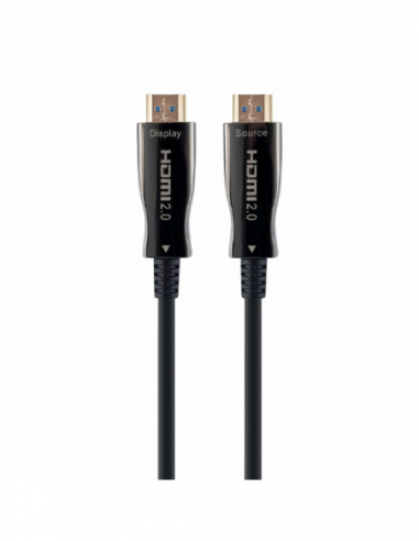 Cabluri video HDMI - VGA - DVI - DP Cable HDMI to HDMI Active Optical 10.0m Cablexpert, 4K UHD at 60Hz, CCBP-HDMI-AOC-10M-02