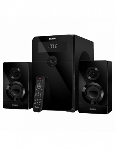 Колонки 2.1 Speakers SVEN MS-2250 SD-card, USB, FM, remote control, Bluetooth, Black, 80w50w + 2x15w2.1