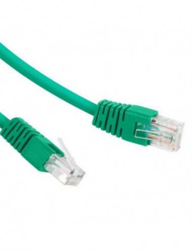 Патч-корды 1.5m, Patch Cord Green, PP12-1.5MG, Cat.5E, Cablexpert, molded strain relief 50u plugs