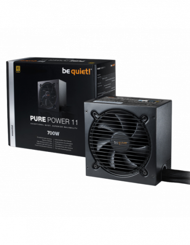 Unități de alimentare pentru PC be quiet! Power Supply ATX 700W be quiet! PURE POWER 11, 80+ Gold, 120mm, Active Clamp+SR+DCDC