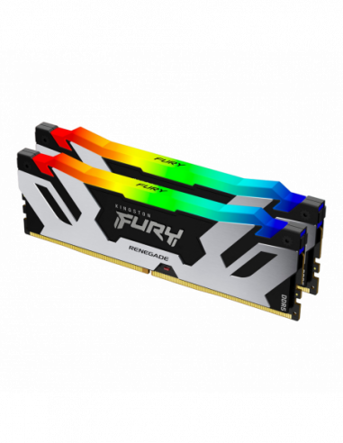 DIMM DDR5 48GB DDR5-7200MHz Kingston FURY Renegade RGB (Kit of 2x24GB) (KF572C38RSAK2-48), CL38, 1.45V,Silver