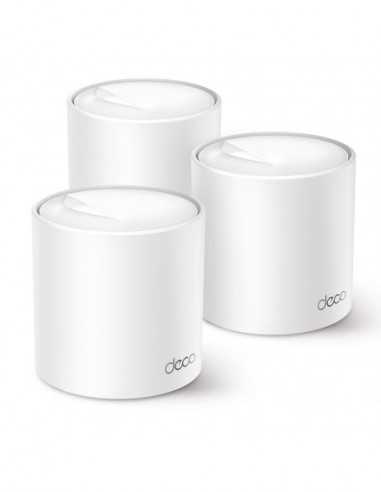 Беспроводные маршрутизаторы Whole-Home Mesh Dual Band Wi-Fi 6 System TP-LINK, Deco X50(3-pack), 3000Mbps, MU-MIMO, Gbit Ports