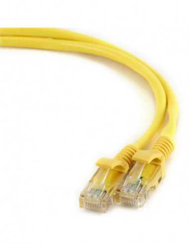 Патч-корды 0.25m, Patch Cord Yellow, PP12-0.25MY, Cat.5E, Cablexpert, molded strain relief 50u plugs