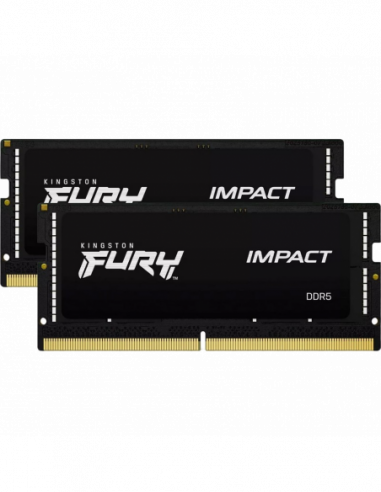 SO-DIMM DDR5 32GB DDR5-6000MHz SODIMM Kingston FURY Impact (Kit of 2x16GB) (KF560S38IBK2-32), CL38, 1.35V, Black
