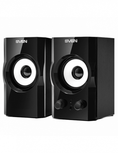Boxe 2.0 din lemn Speakers SVEN SPS-605 Black, 6w