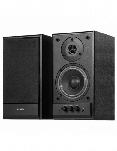 Boxe 2.0 din lemn Speakers SVEN SPS-702 Black, 40w