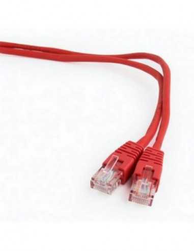 Патч-корды 0.5m, Patch Cord Red, PP12-0.5MR, Cat.5E, Cablexpert, molded strain relief 50u plugs