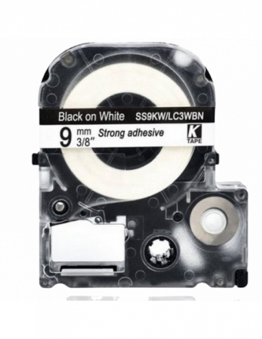 Cartuș de etichete Epson Tape Cartridge EPSON 9mm9m Standart, BlackWhite, LK-3WBN C53S653003