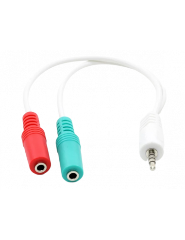Audio: cabluri, adaptoare CCA-417W 3.5 mm 4-pin plug to 3.5 mm stereo + microphone sockets adapter cable, 20cm, White