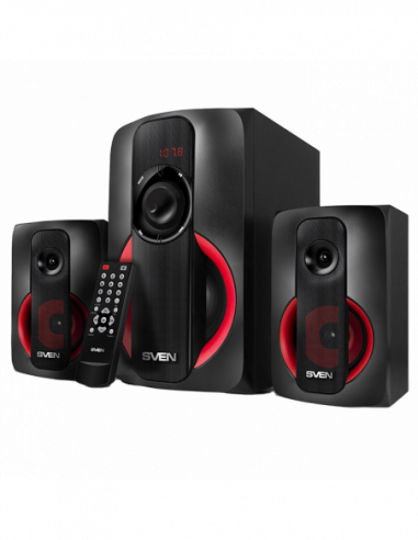 Колонки 2.1 Speakers SVEN MS-304 SD-card, USB, FM, remote control, Bluetooth, Black, 40w20w + 2x10w2.1