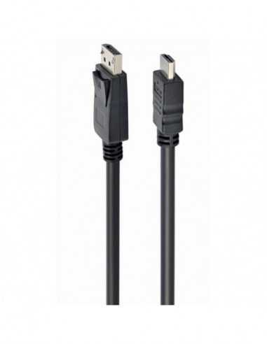 Видеокабели HDMI / VGA / DVI / DP Cable DP to HDMI 1.0m Cablexpert, CC-DP-HDMI-1M