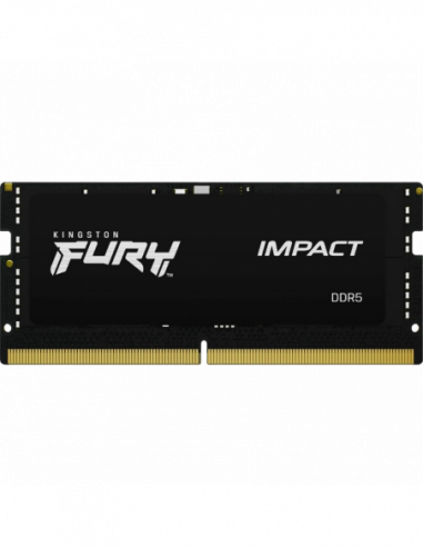 SO-DIMM DDR5 16GB DDR5-6400MHz SODIMM Kingston FURY Impact (KF564S38IB-16), CL38, 1.35V, Intel XMP 3.0, Black