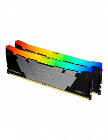 DIMM DDR4 SDRAM 64GB DDR4-3200MHz Kingston FURY Renegade RGB (Kit of 2x32GB) (KF432C16RB2AK264), CL16-19-19, 1.35V