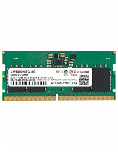 SO-DIMM DDR5 .8GB DDR5-4800MHz SODIMM Transcend JetRam, PC5-38400U, 1Rx16, CL40, 1.1V
