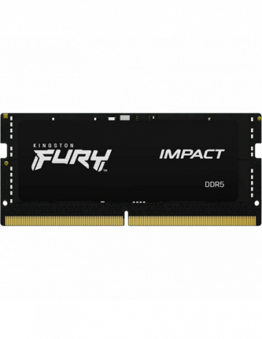 SO-DIMM DDR5 16GB DDR5-5600MHz SODIMM Kingston FURY Impact (KF556S40IB-16), CL40, 1.1V, Intel XMP 3.0, Black