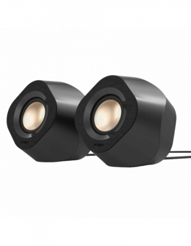 Boxe 2.0 din lemn Speakers Famp-D V720 Black, 8W, Bluetooth, USB Power, RGB