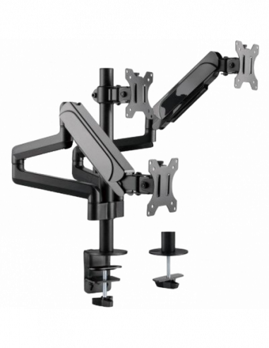 Аксессуары для мониторов и дисплеев Tabledesk 3-display mounting arm Gembird (rotate,tilt,swivel),17”-27”,up to 7 kg,VESA:75x75,
