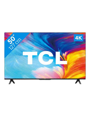 50" LED SMART Телевизор TCL 50P635, 3840x2160 4K UHD, Google TV, Чёрный