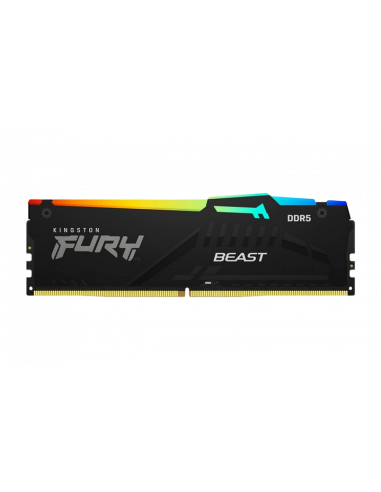 DIMM DDR5 32GB DDR5-5200MHz Kingston FURY Beast RGB (KF552C40BBA-32), CL40-40-40, 1.25V, Intel XMP 3.0, Black