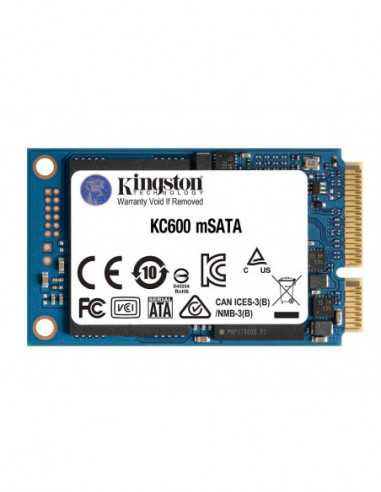 mSATA SSD .mSATA SSD 512GB Kingston KC600 [RW:550500MBs, 90K80K IOPS, 300TBW, 3D-NAND TLC]