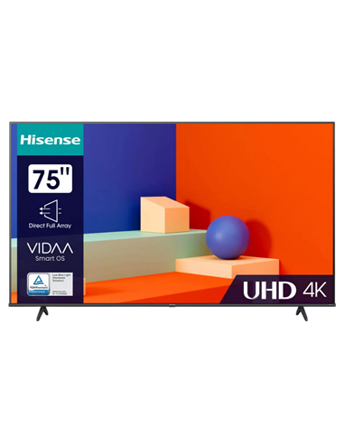 75" LED SMART Телевизор Hisense 75A6K, 3840x2160 4K UHD, VIDAA U6.0, Чёрный