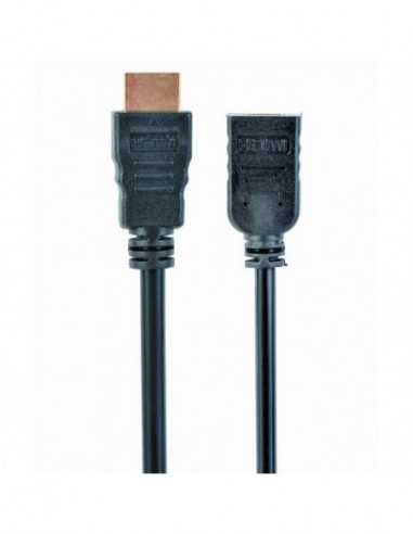 Cabluri video HDMI - VGA - DVI - DP Cable HDMI male to HDMI female 3.0m Cablexpert male-female, V1.4, Black, CC-HDMI4X-10