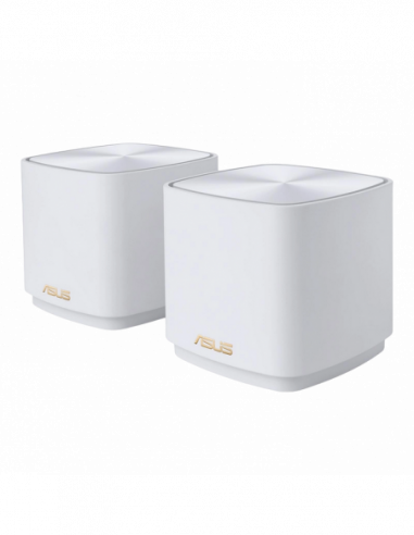 Routere fără fir Whole-Home Mesh Dual Band Wi-Fi 6 System ASUS, ZenWiFi AX Mini XD4 (2-Pack), 1800Mbps, MIMO, Gbit Ports, White