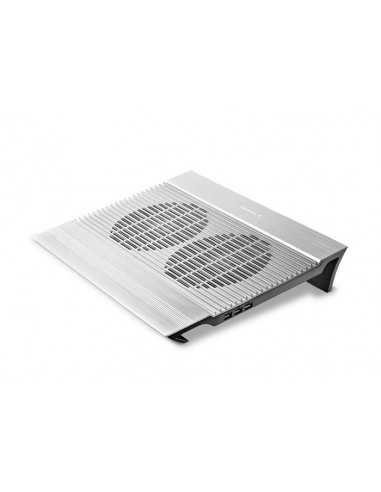 Охлаждение Notebook Cooling Pad Deepcool N8, up to 17, 2x140mm, 4xUSB, Aluminium, White