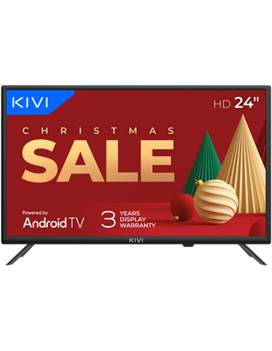 24" LED SMART Телевизор KIVI 24H760QB, 1366x768 HD, Android TV, Чёрный