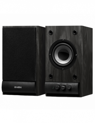 Boxe 2.0 din lemn Speakers SVEN SPS-608 Black, 6w