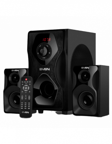 Колонки 2.1 Speakers SVEN MS-2055 SD-card, USB, FM, remote control, Bluetooth, Black, 55w30w + 2x12.5w2.1