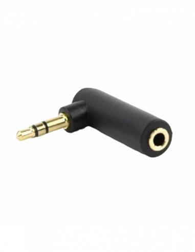 Аудио: кабели, адаптеры Audio adapter 3-pin3.5 mm jack angled 90 to 3.5 mm jack socket, Cablexpert, A-3.5M-3.5FL