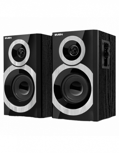 Boxe 2.0 din lemn Speakers SVEN SPS-619 Black, 20w