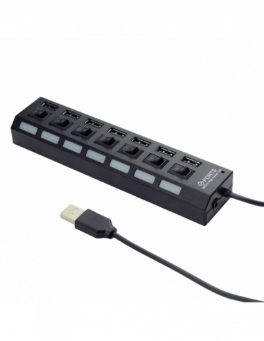USB-концентраторы USB 2.0 Hub 7-port Gembird UHB-U2P7-04, Black