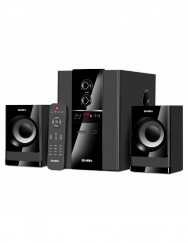 Колонки 2.1 Speakers SVEN MS-1821 Bluetooth, FM, USBSD, Display, RC, Black, 44w 20w + 2x12w 2.1