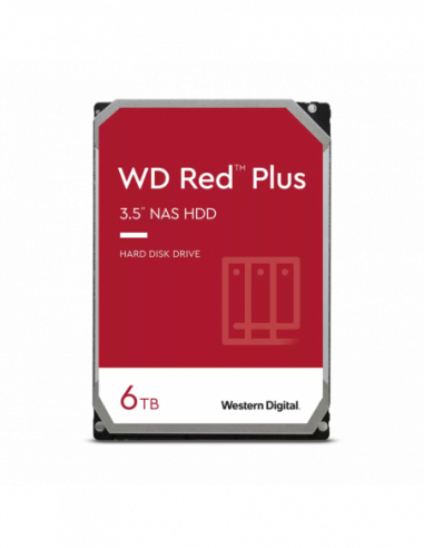 Unitate de stocare HDD 3.5 pentru desktop 3.5 HDD 6.0TB -SATA-256MB Western Digital Red Plus (WD60EFPX), NAS, CMR