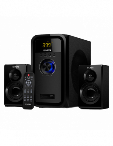 Колонки 2.1 Speakers SVEN MS-2051 SD-card, USB, FM, remote control, Bluetooth, Black, 55w30w + 2x12.5w2.1