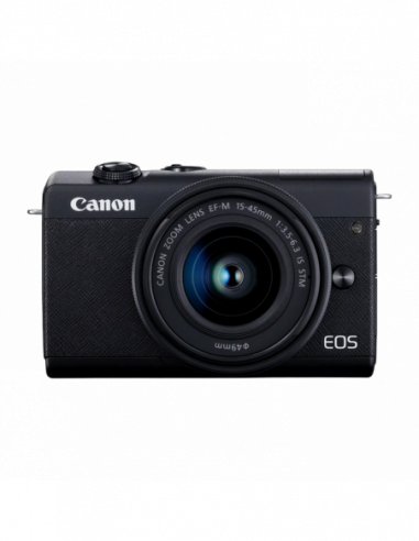 Aparate foto fără oglindă DC Canon EOS M200 Black amp- EF-M 15-45mm f3.5-6.3 IS STM KIT