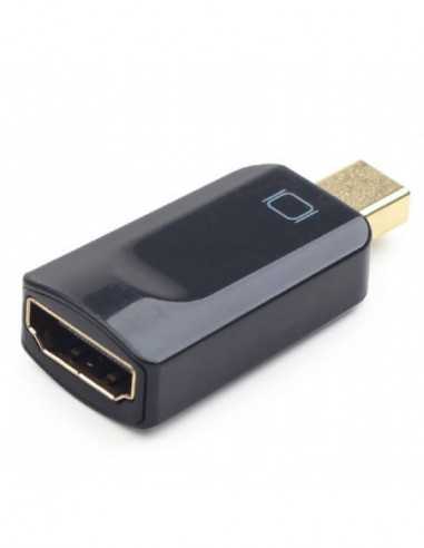 Adaptoare video, convertoare Adapter DP mini M to HDMI F, Black Cablexpert A-mDPM-HDMIF-01, mini Display port male to HDMI fem
