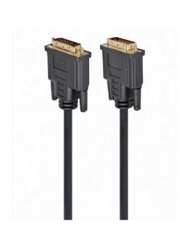 Cabluri video HDMI - VGA - DVI - DP Cable DVI M to DVI M, 1.8m, Cablexpert DVI-D Dual link with ferrite, CC-DVI2-BK-6