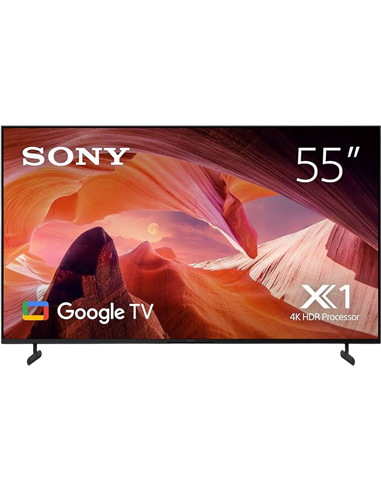 55" LED SMART Телевизор SONY KD55X80LAEP, 3840x2160 4K UHD, Google TV, Чёрный