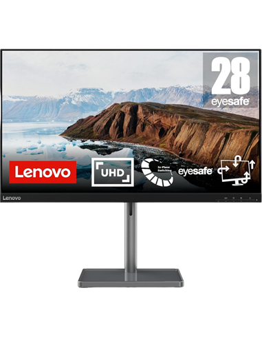 28,5" Монитор Lenovo L28u-35, IPS 3840x2160 4K UHD, Чёрный | Серебристый