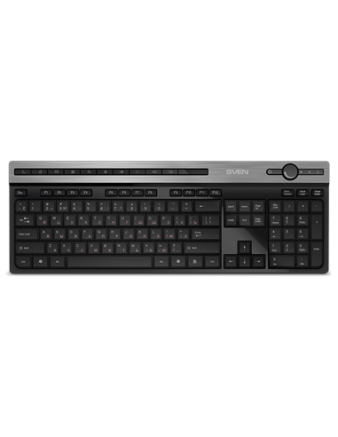 Tastatură SVEN KB-E5500W, Fără fir, Negru | Argintiu