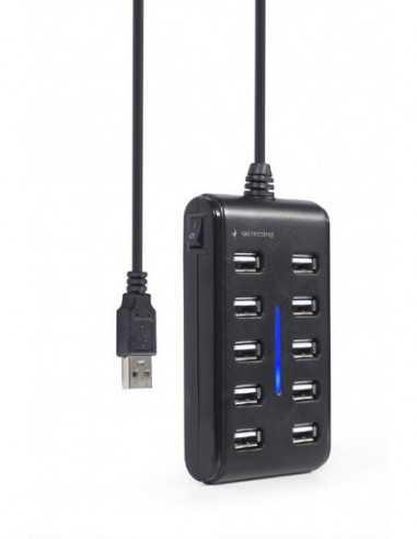 Hub-uri USB USB 2.0 Hub 10-port Gembird UHB-U2P10P-01, Black
