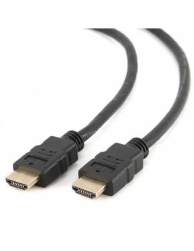 Cabluri video HDMI - VGA - DVI - DP Cable HDMI to HDMI 3.0m Cablexpert FLAT male-male, 19m-19m (V1.4), Black
